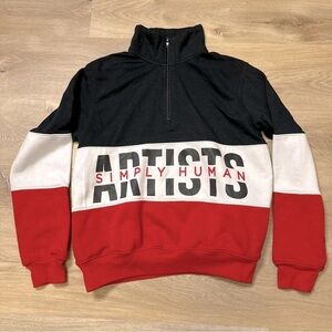 Artists Simply Human Black and Red Colorblock Pullover size M